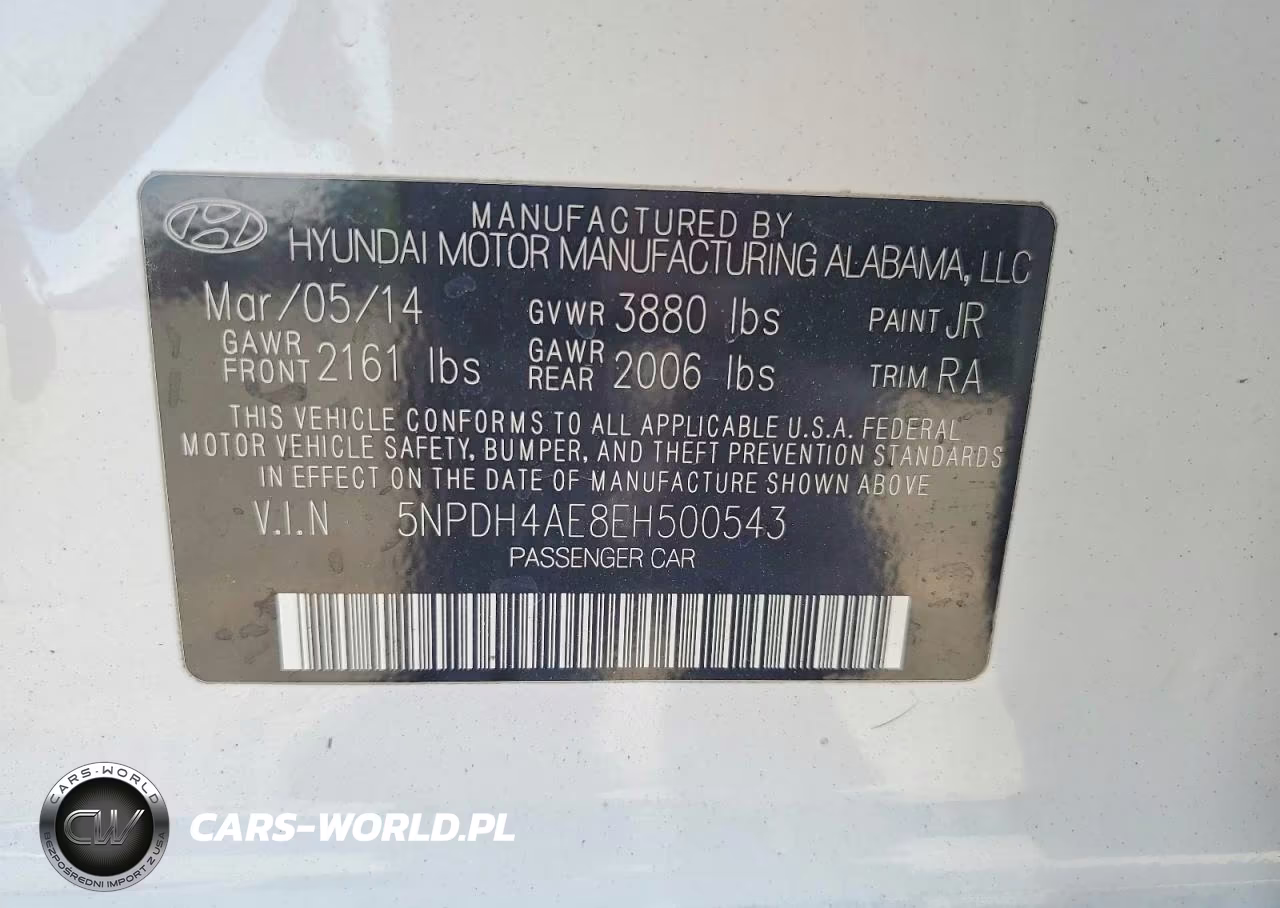 2014 Hyundai Elantra Se VIN:5NPDH4AE8EH500543 - 12