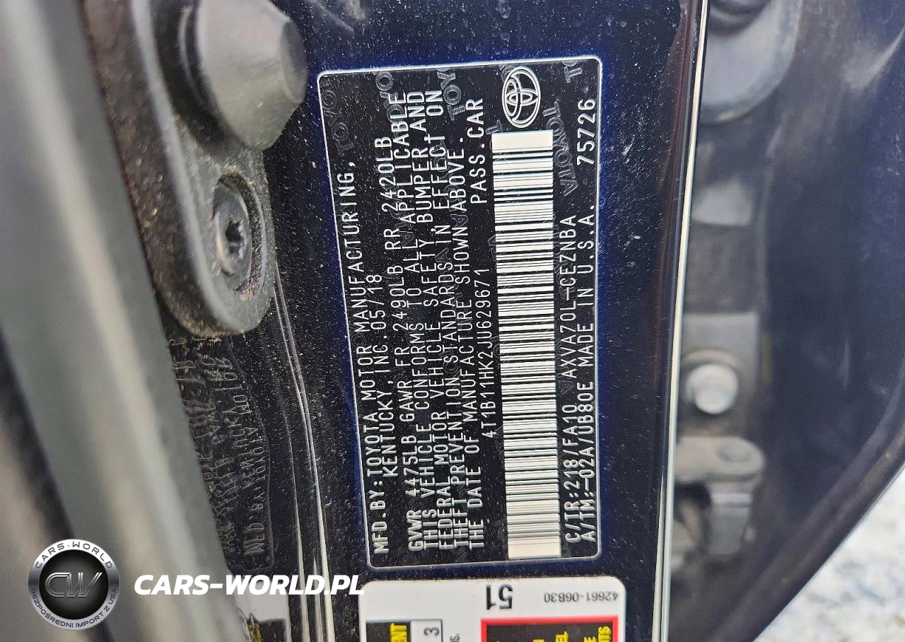 2018 Toyota Camry Le VIN:4T1B11HK2JU629671 - 12