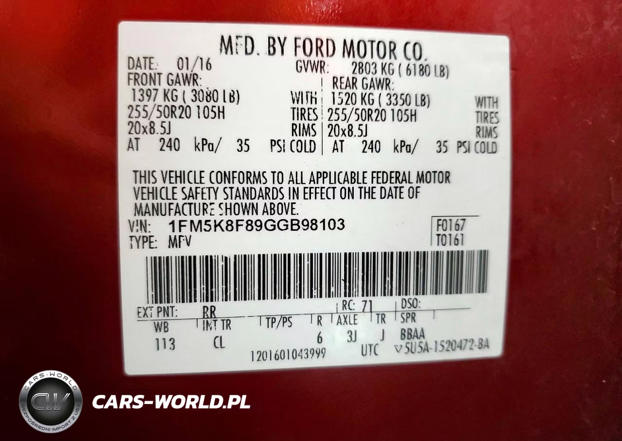 2016 Ford Explorer Limited VIN:1FM5K8F89GGB98103 - 13