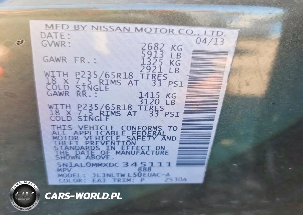2013 Infiniti Jx35 Base VIN:5N1AL0MMXDC345111 - 13