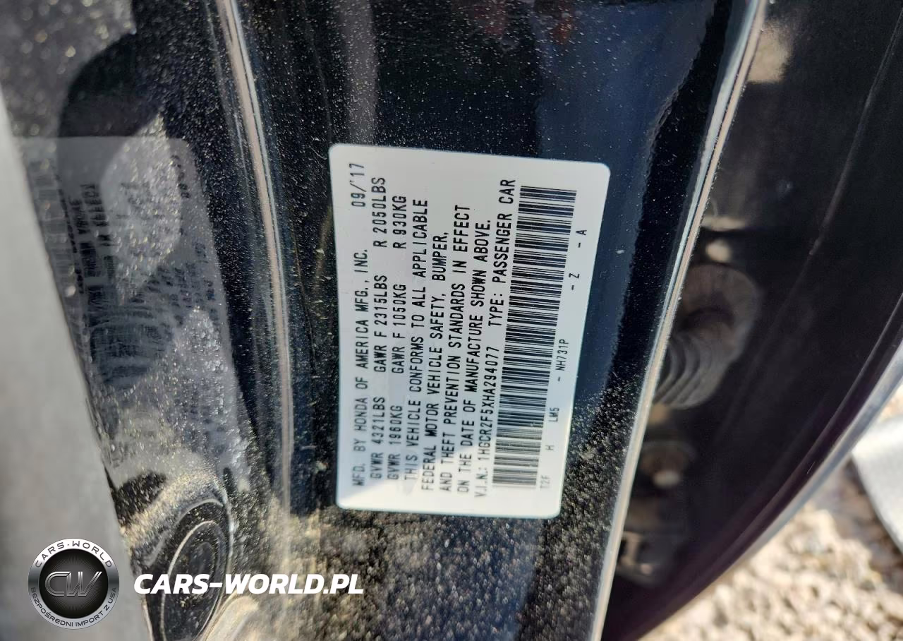 2017 Honda Accord Sport VIN:1HGCR2F5XHA294077 - 12