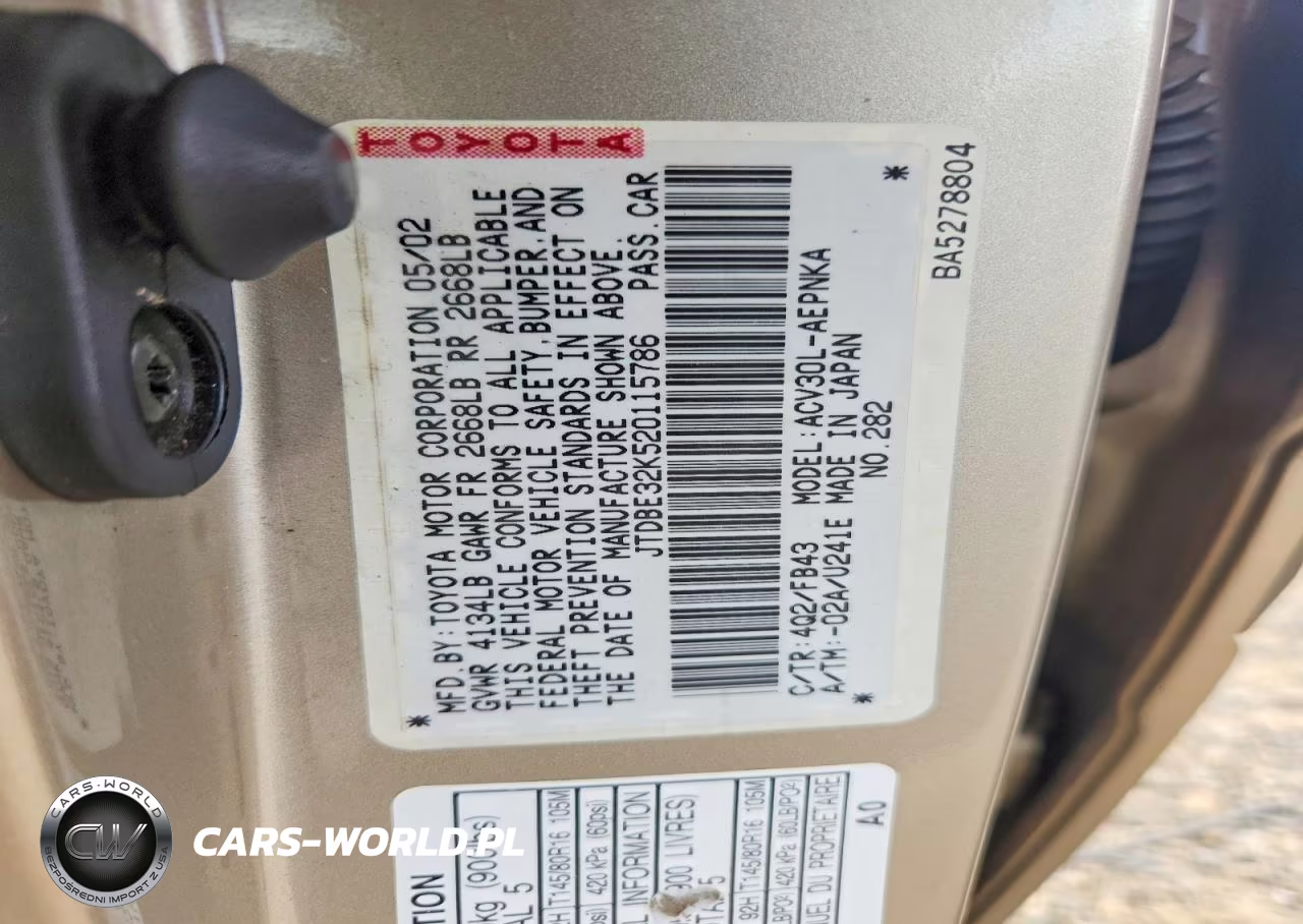 2002 Toyota Camry Le VIN:JTDBE32K520115786 - 12
