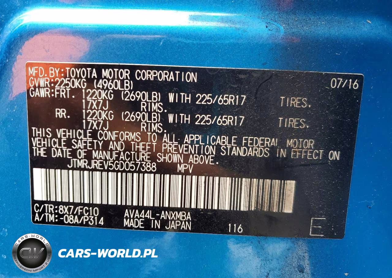 2016 Toyota Rav4 Hv Xle VIN:JTMRJREV5GD057388 - 12