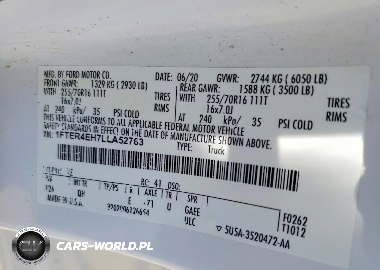 2020 Ford Ranger Lariat Superc VIN:1FTER4EH7LLA52763 - 12