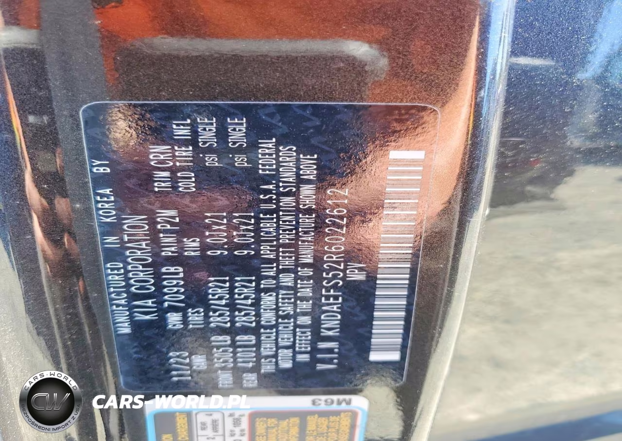 2024 Kia Ev9 Gt Line VIN:KNDAEFS52R6022612 - 14