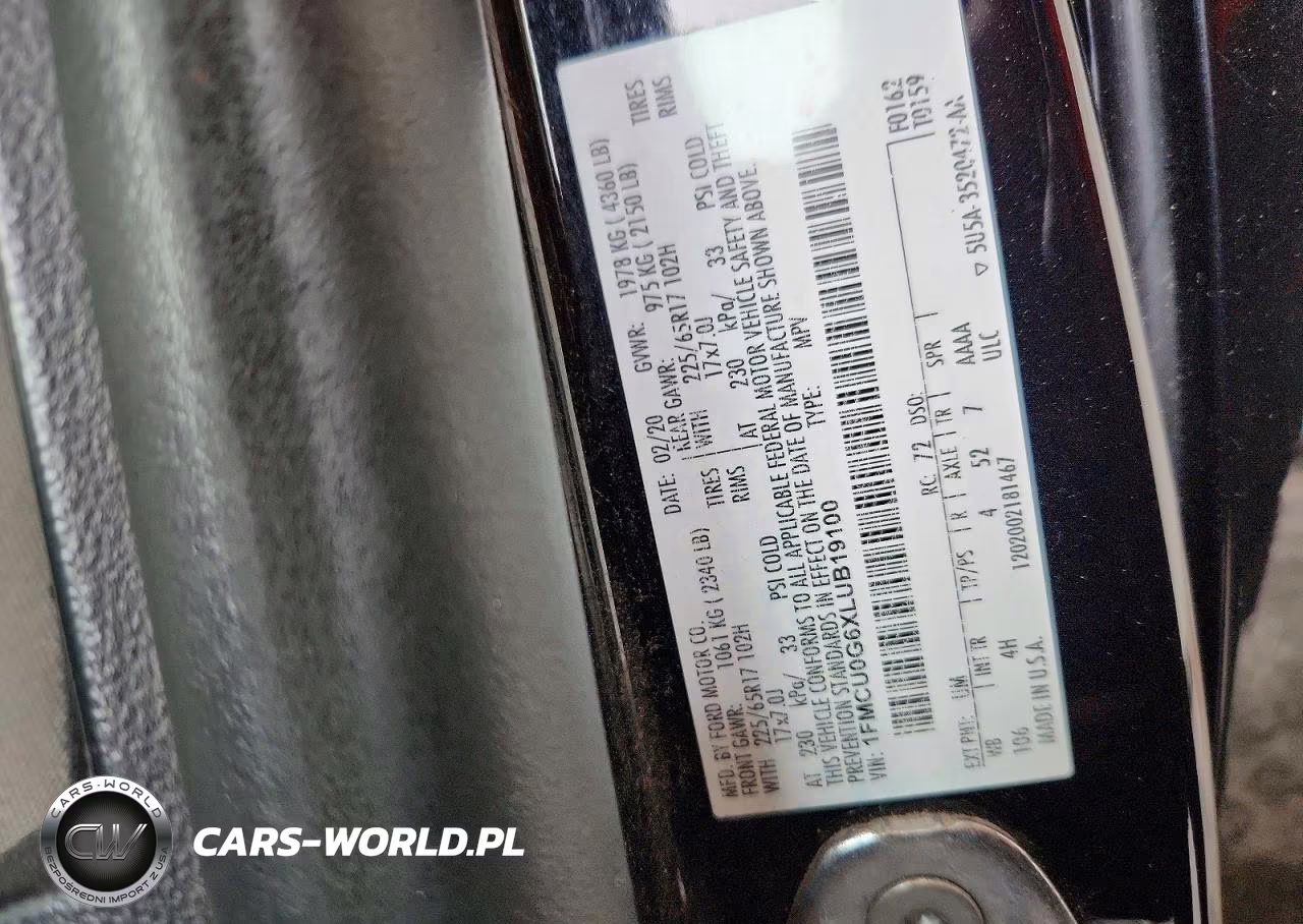 2020 Ford Escape Se VIN:1FMCU0G6XLUB19100 - 12