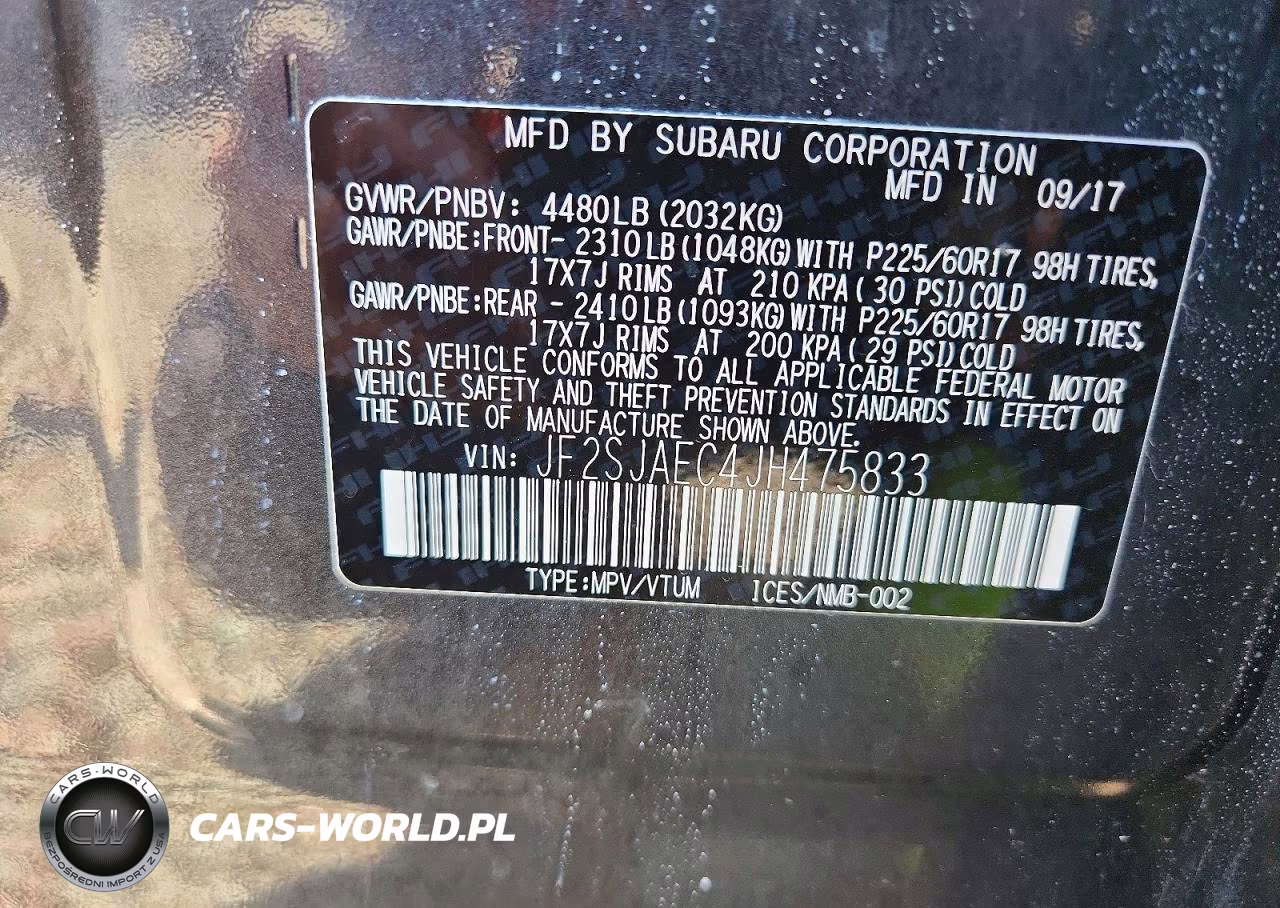 2018 Subaru Forester 2.5I Premium VIN:JF2SJAEC4JH475833 - 14
