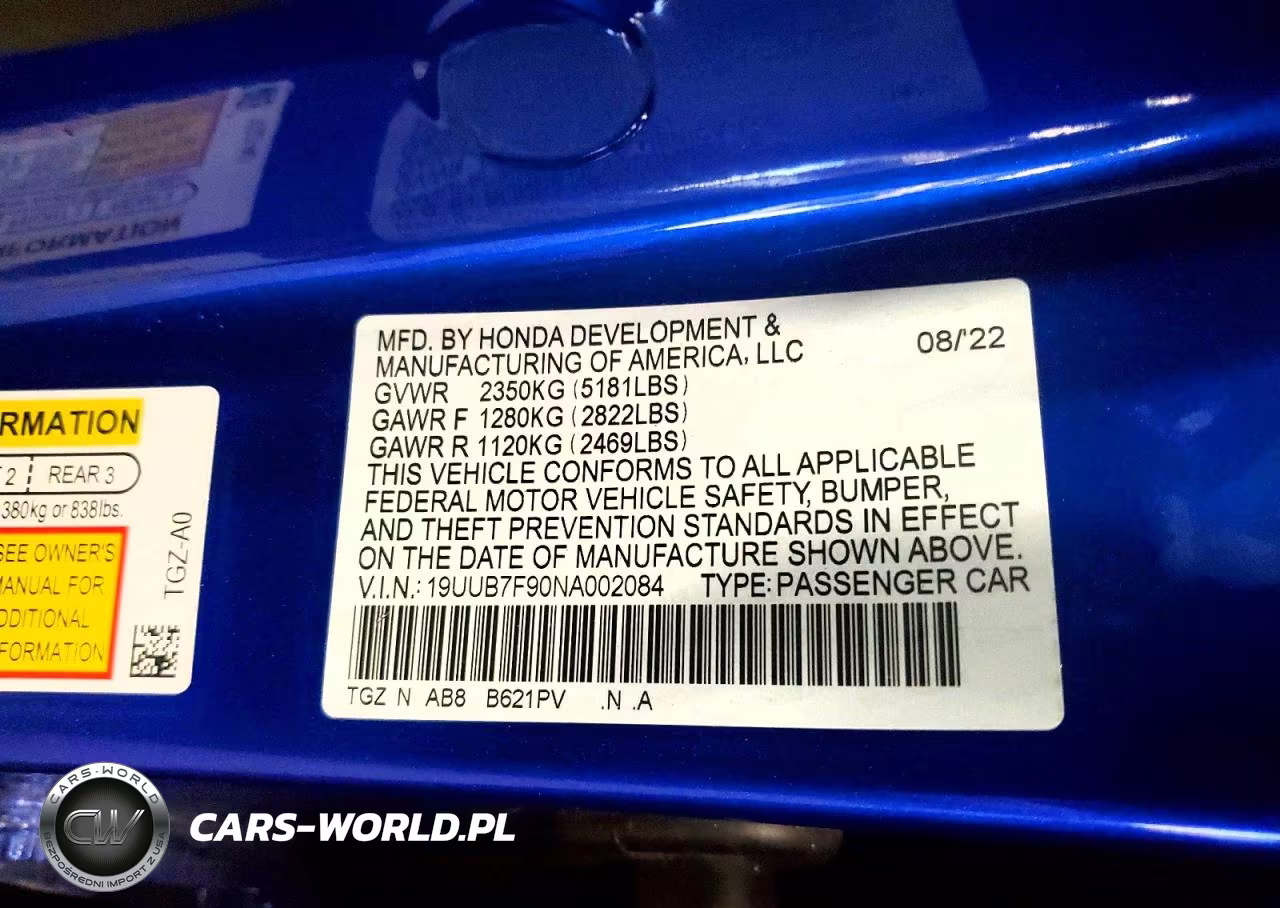 2022 Acura Tlx Type S VIN:19UUB7F90NA002084 - 12