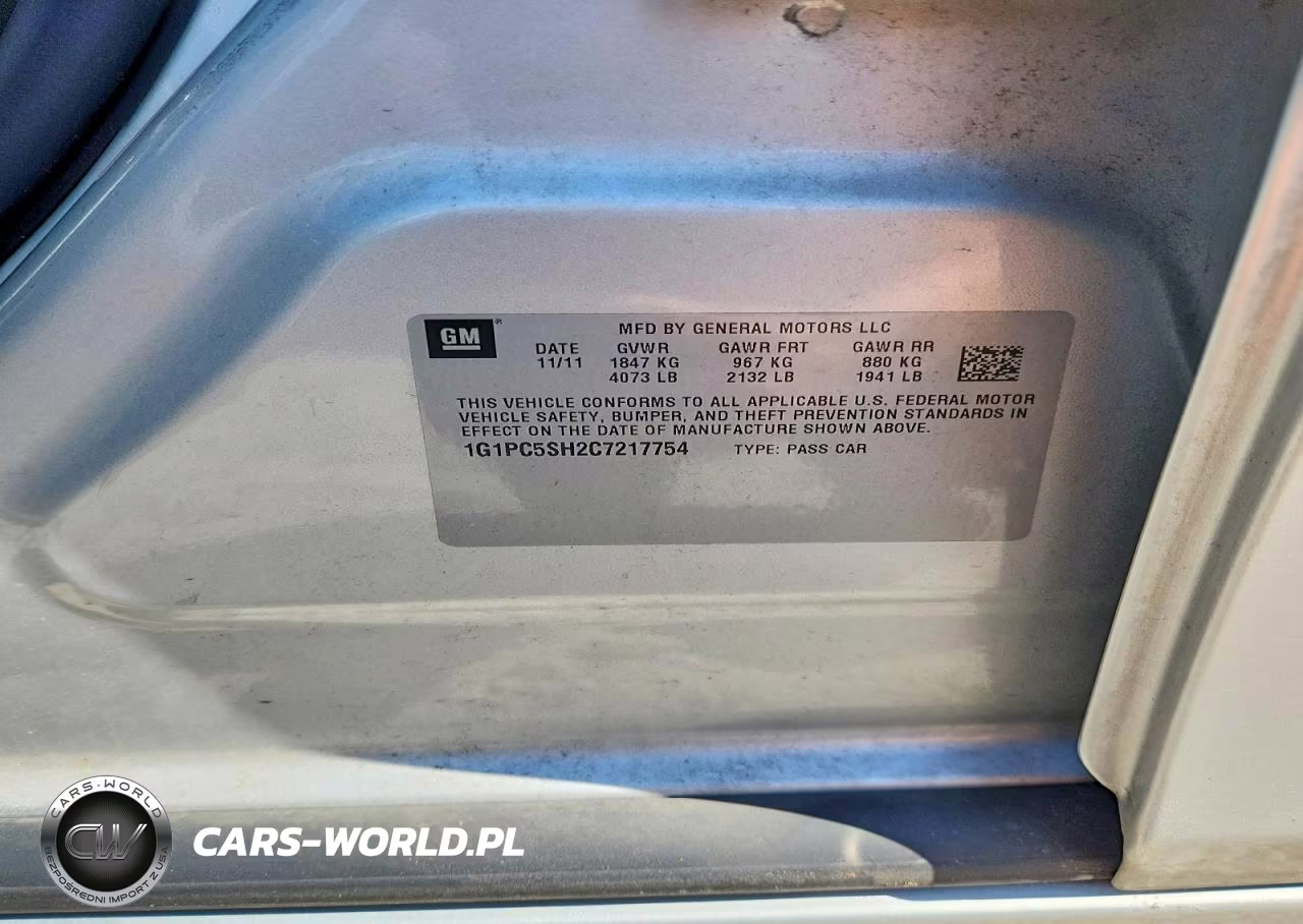 2012 Chevrolet Cruze Ls VIN:1G1PC5SH2C7217754 - 12