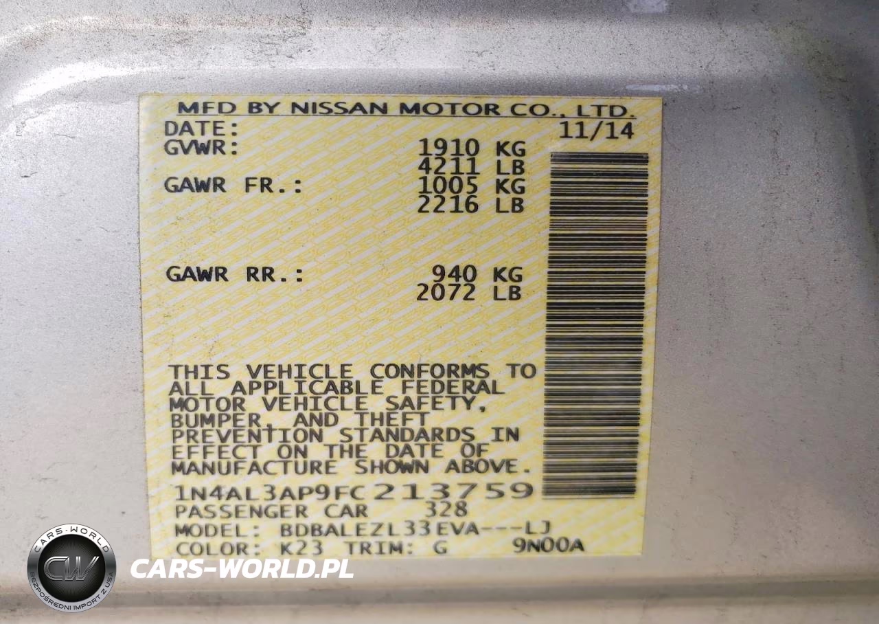 2015 Nissan Altima 2.5 S VIN:1N4AL3AP9FC213759 - 13