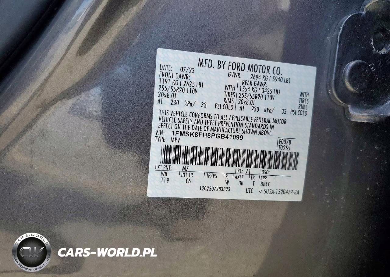 2023 Ford Explorer Limited VIN:1FMSK8FH8PGB41099 - 13