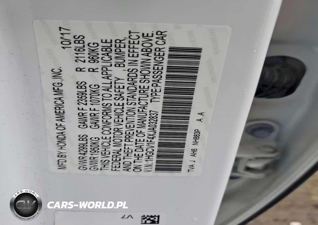 2018 Honda Accord Ex VIN:1HGCV1F4XJA032837 - 12