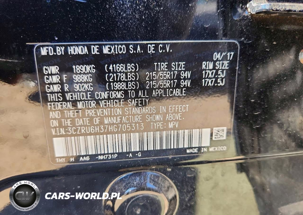 2017 Honda Hr-V Lx VIN:3CZRU6H37HG705313 - 13