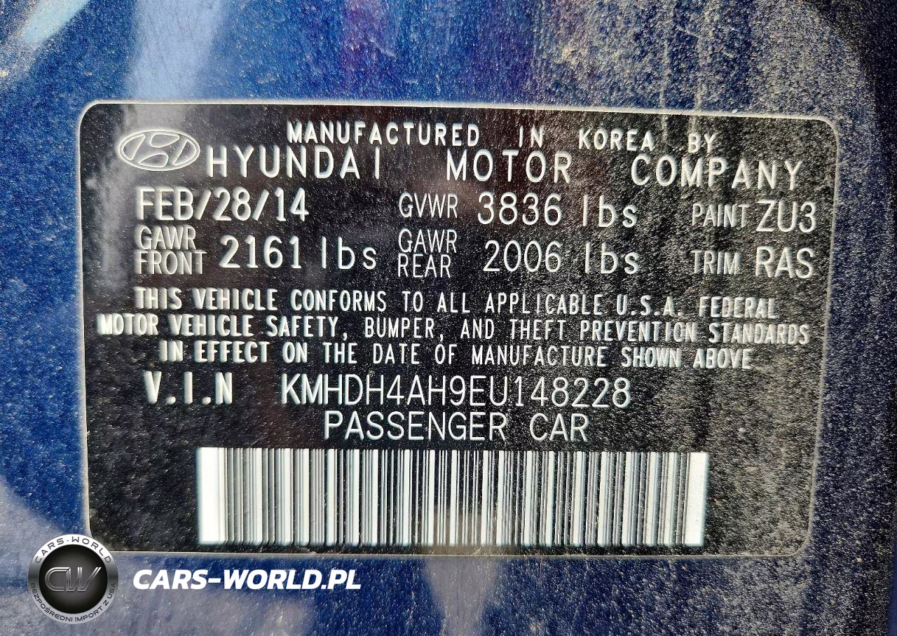 2014 Hyundai Elantra Sport VIN:KMHDH4AH9EU148228 - 12