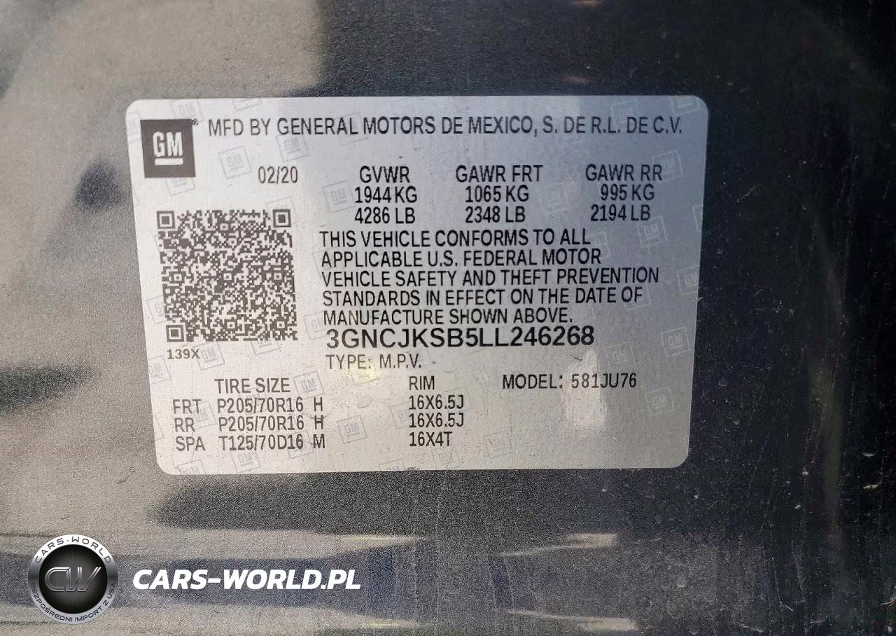 2020 Chevrolet Trax Ls VIN:3GNCJKSB5LL246268 - 13