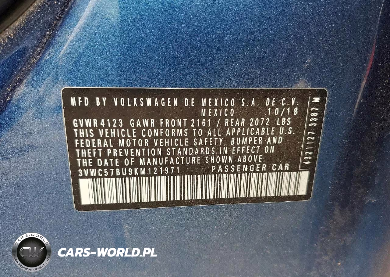 2019 Volkswagen Jetta S VIN:3VWC57BU9KM121971 - 12