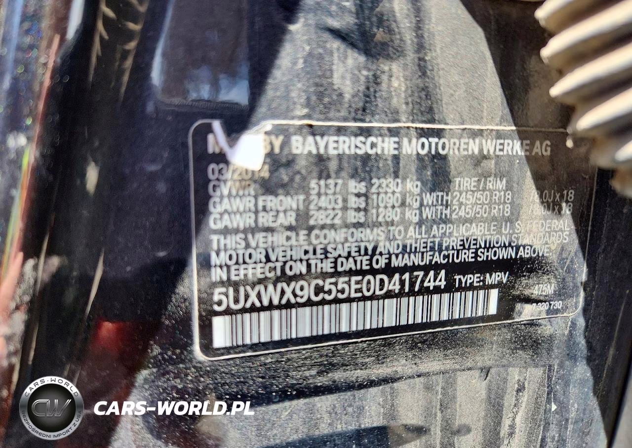 2014 BMW X3 xDrive28I VIN:5UXWX9C55E0D41744 - 12