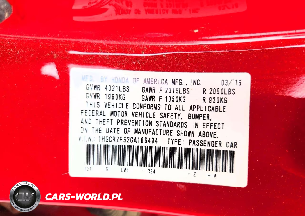 2016 Honda Accord Sport VIN:1HGCR2F52GA166494 - 13