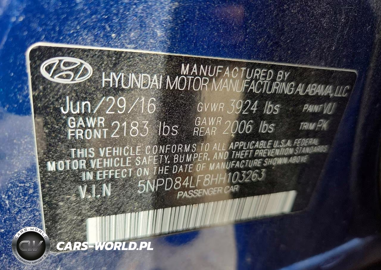 2017 Hyundai Elantra Se VIN:5NPD84LF8HH103263 - 12
