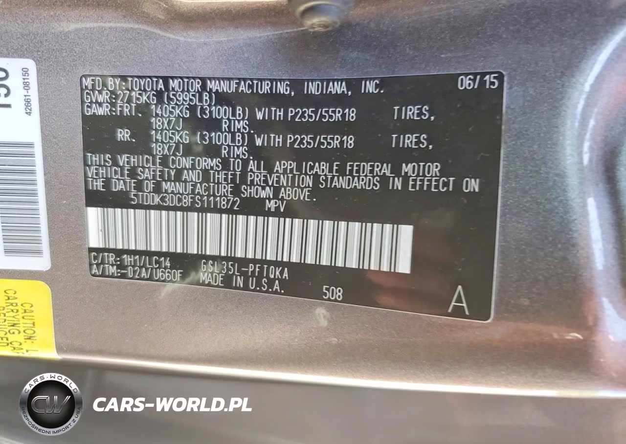 2015 Toyota Sienna Xle Premium 7-Passenger VIN:5TDDK3DC8FS111872 - 13
