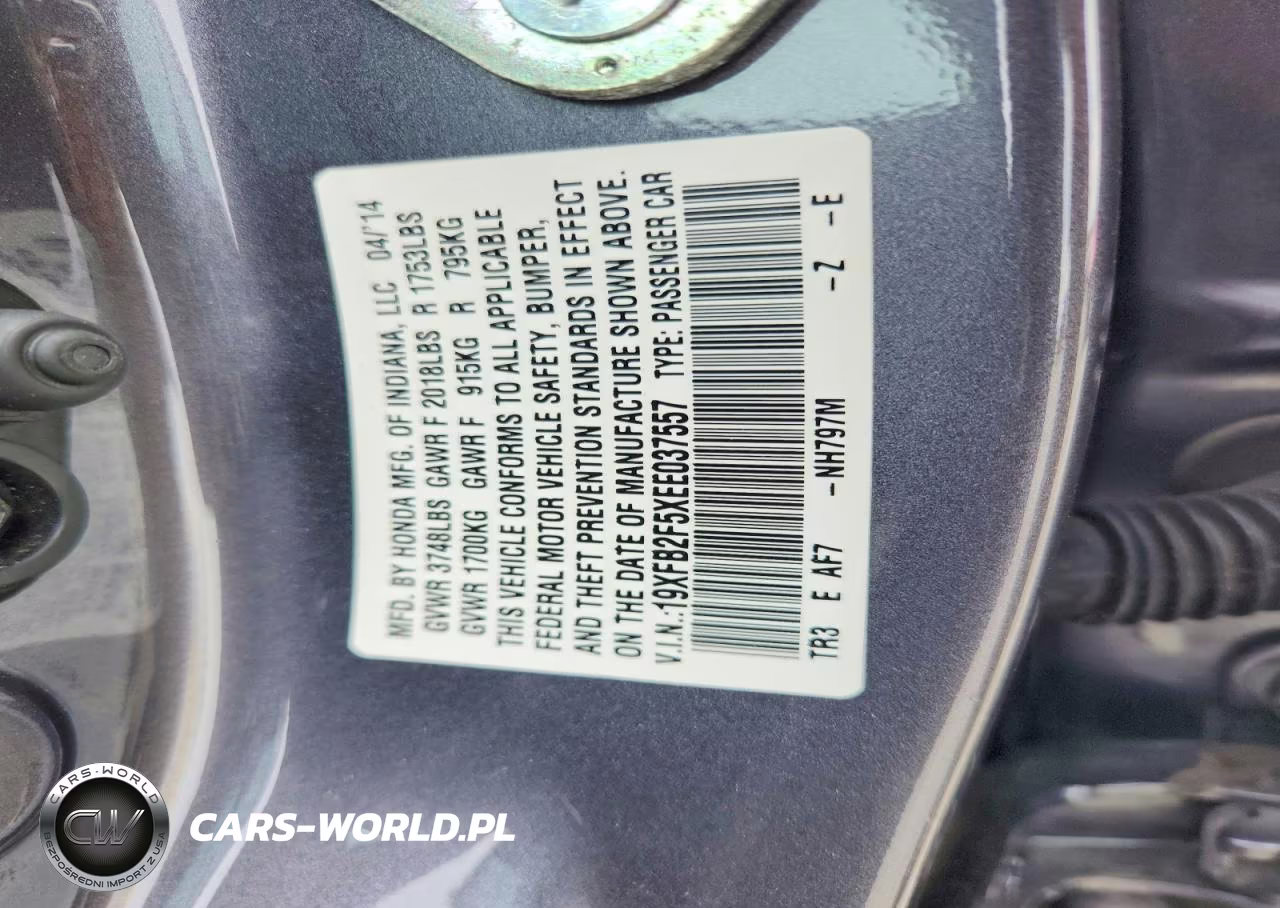2014 Honda Civic Lx VIN:19XFB2F5XEE037557 - 12