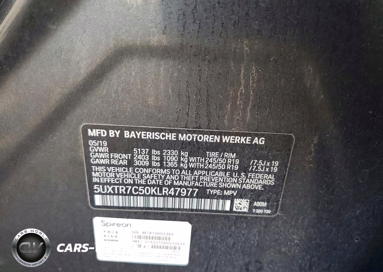 2019 BMW X3 Sdrive30I VIN:5UXTR7C50KLR47977 - 14
