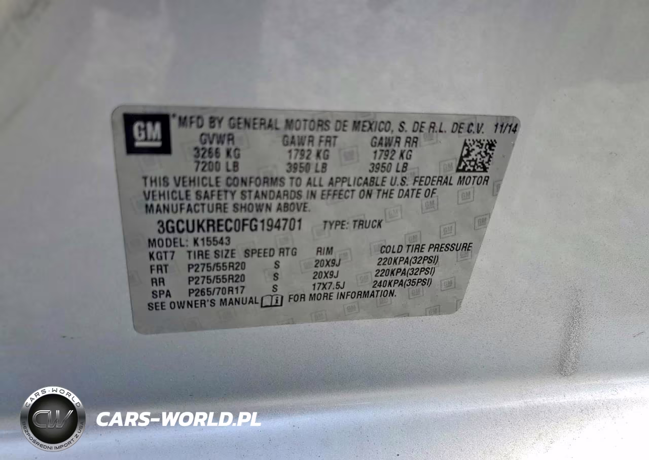 2015 Chevrolet Silverado K1500 Lt VIN:3GCUKREC0FG194701 - 12