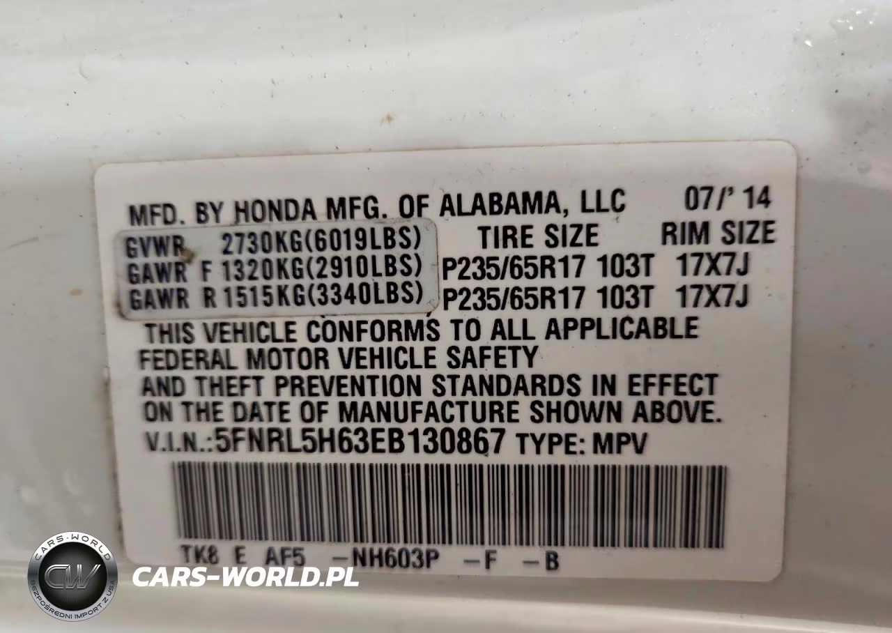 2014 Honda Odyssey Exl VIN:5FNRL5H63EB130867 - 13