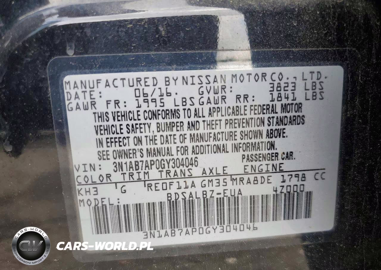 2016 Nissan Sentra S VIN:3N1AB7AP0GY304046 - 12