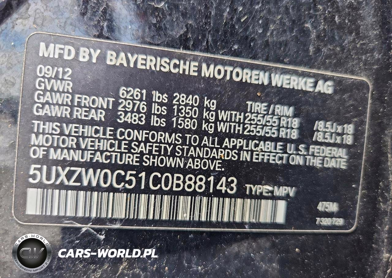 2012 BMW X5 xDrive35D VIN:5UXZW0C51C0B88143 - 12