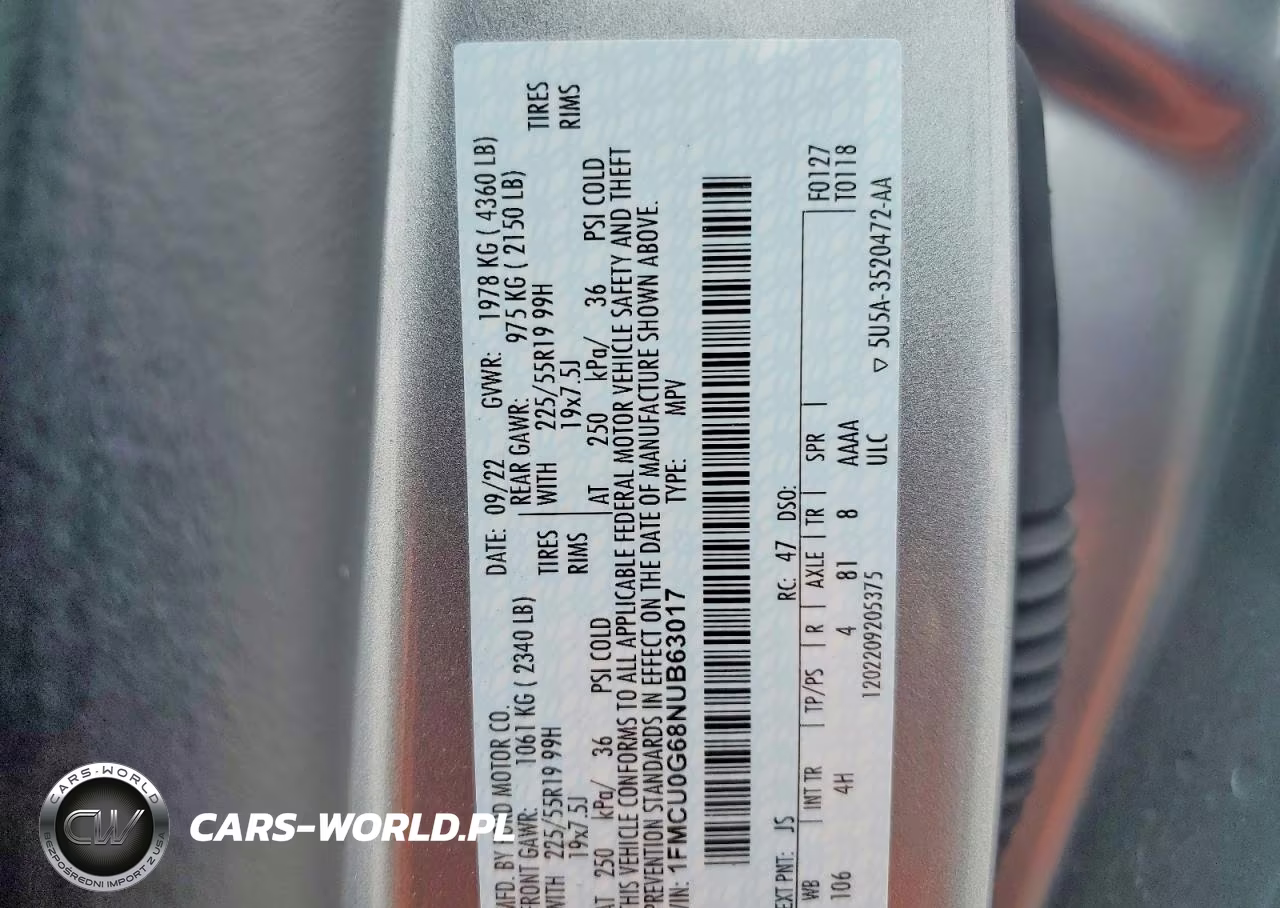 2022 Ford Escape Se VIN:1FMCU0G68NUB63017 - 14