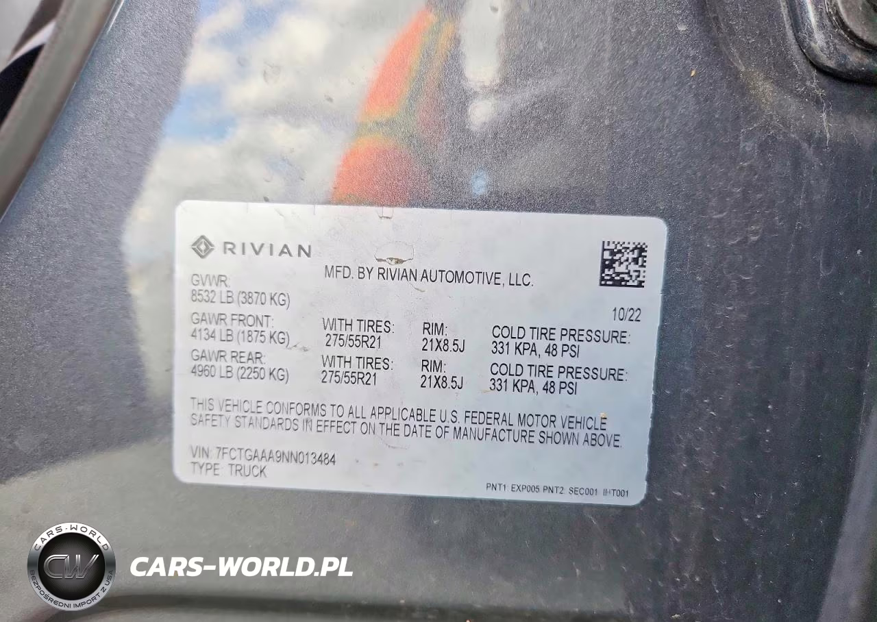 2022 Rivian R1T Adventure VIN:7FCTGAAA9NN013484 - 13