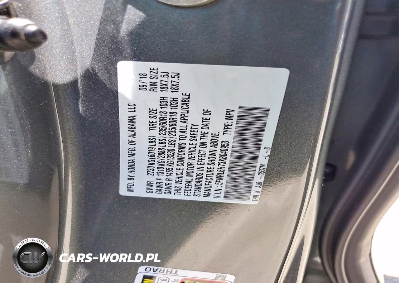2019 Honda Odyssey Exl VIN:5FNRL6H73KB040953 - 13