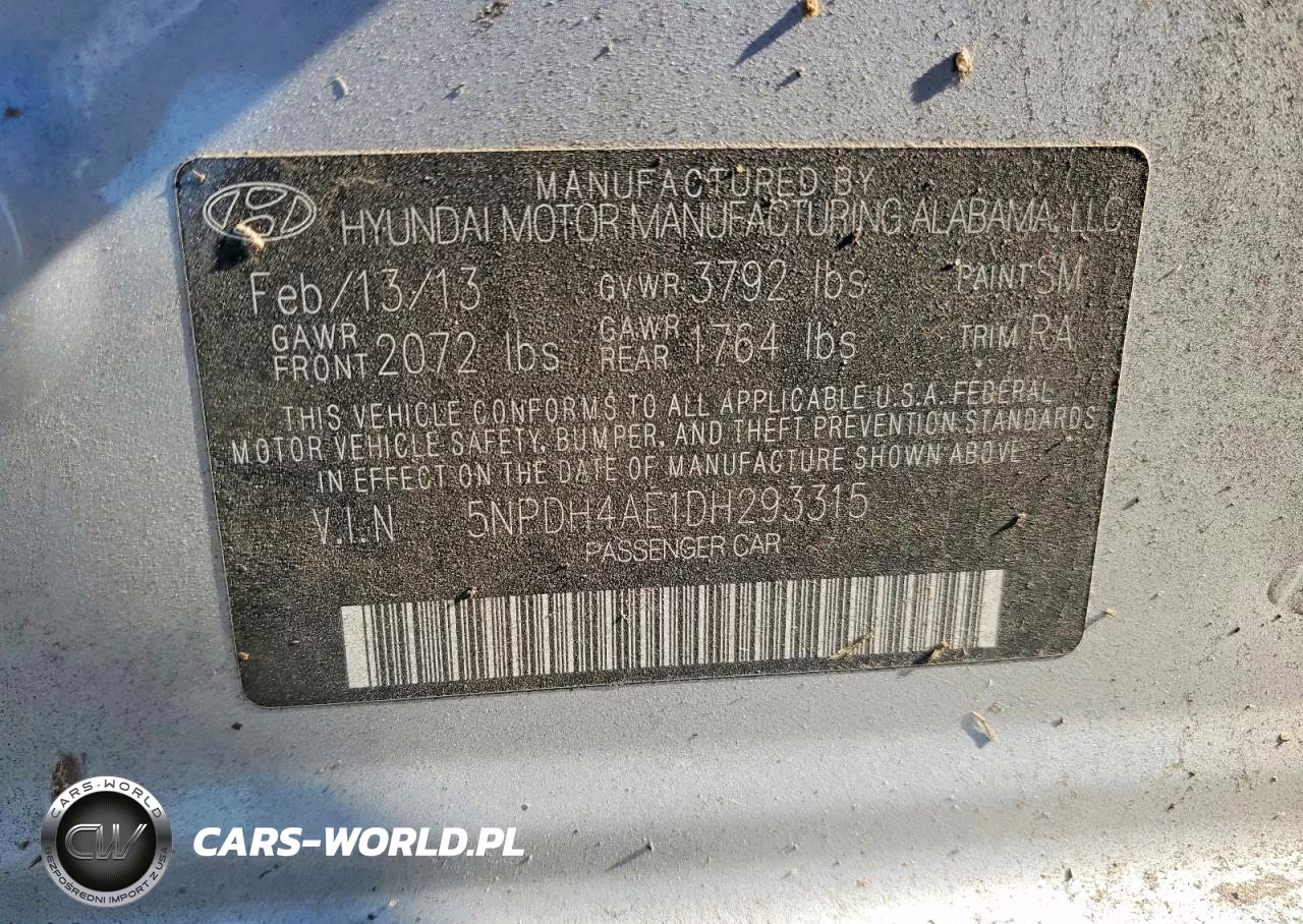 2013 Hyundai Elantra Limited VIN:5NPDH4AE1DH293315 - 12