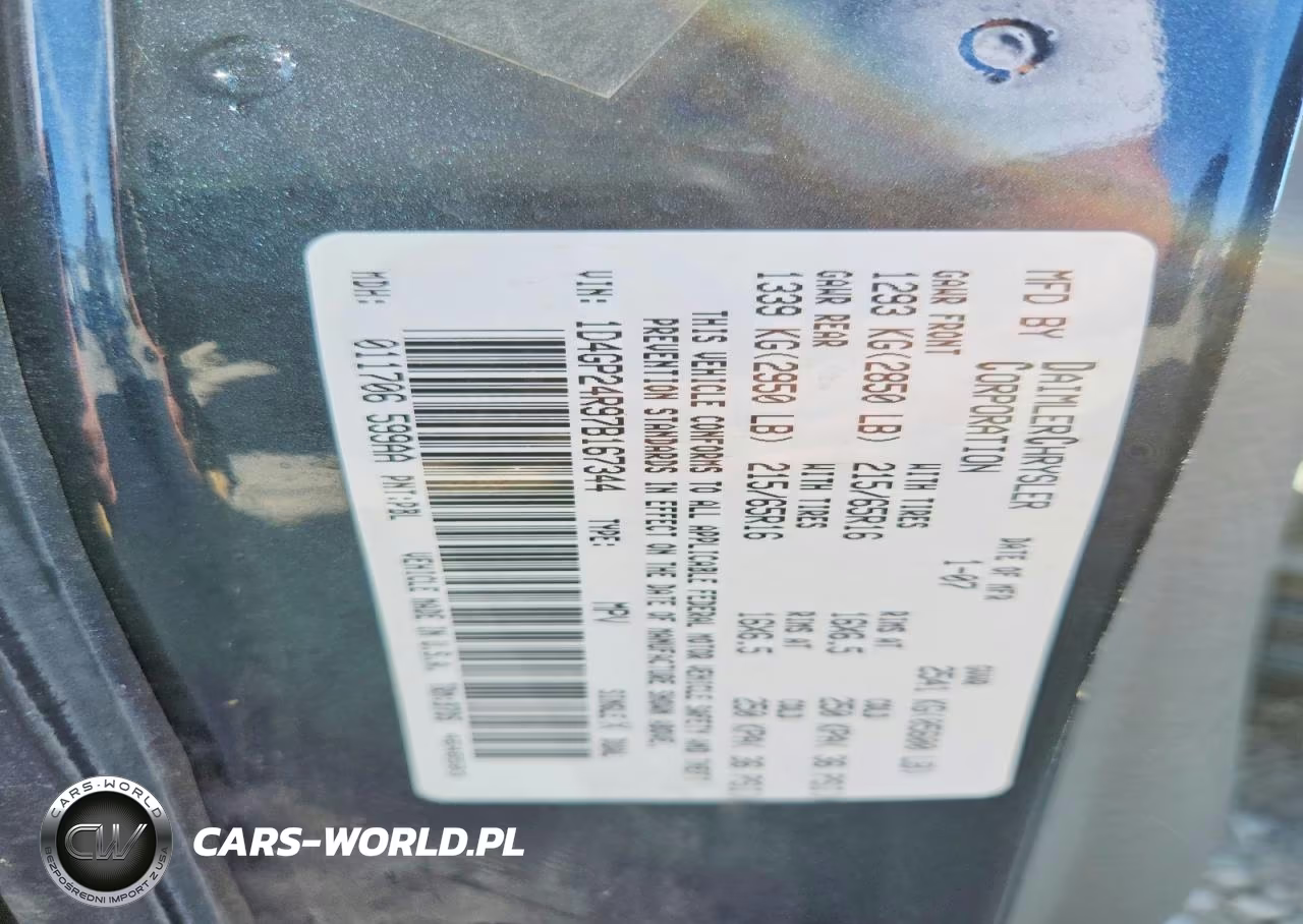 2007 Dodge Grand Caravan Se VIN:1D4GP24R97B167344 - 13
