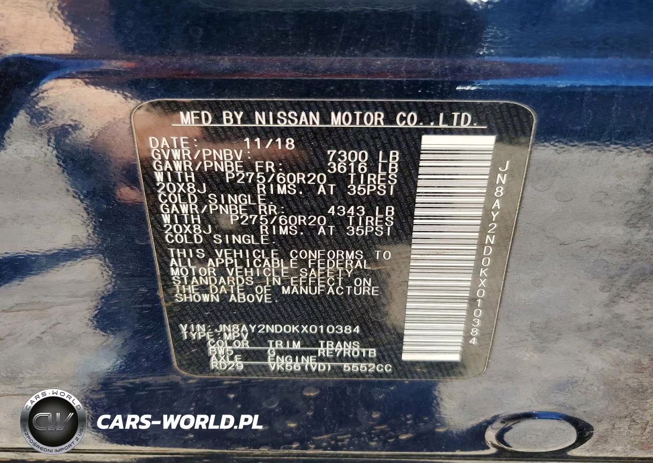 2019 Nissan Armada Sl VIN:JN8AY2ND0KX010384 - 14