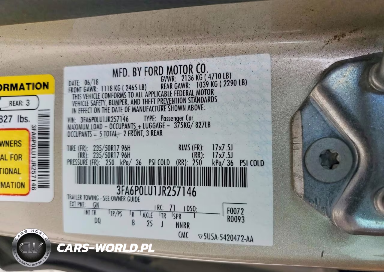 2018 Ford Fusion Se Hybrid VIN:3FA6P0LU1JR257146 - 12