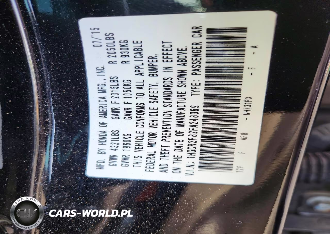 2015 Honda Accord Exl VIN:1HGCR2F82FA248069 - 13