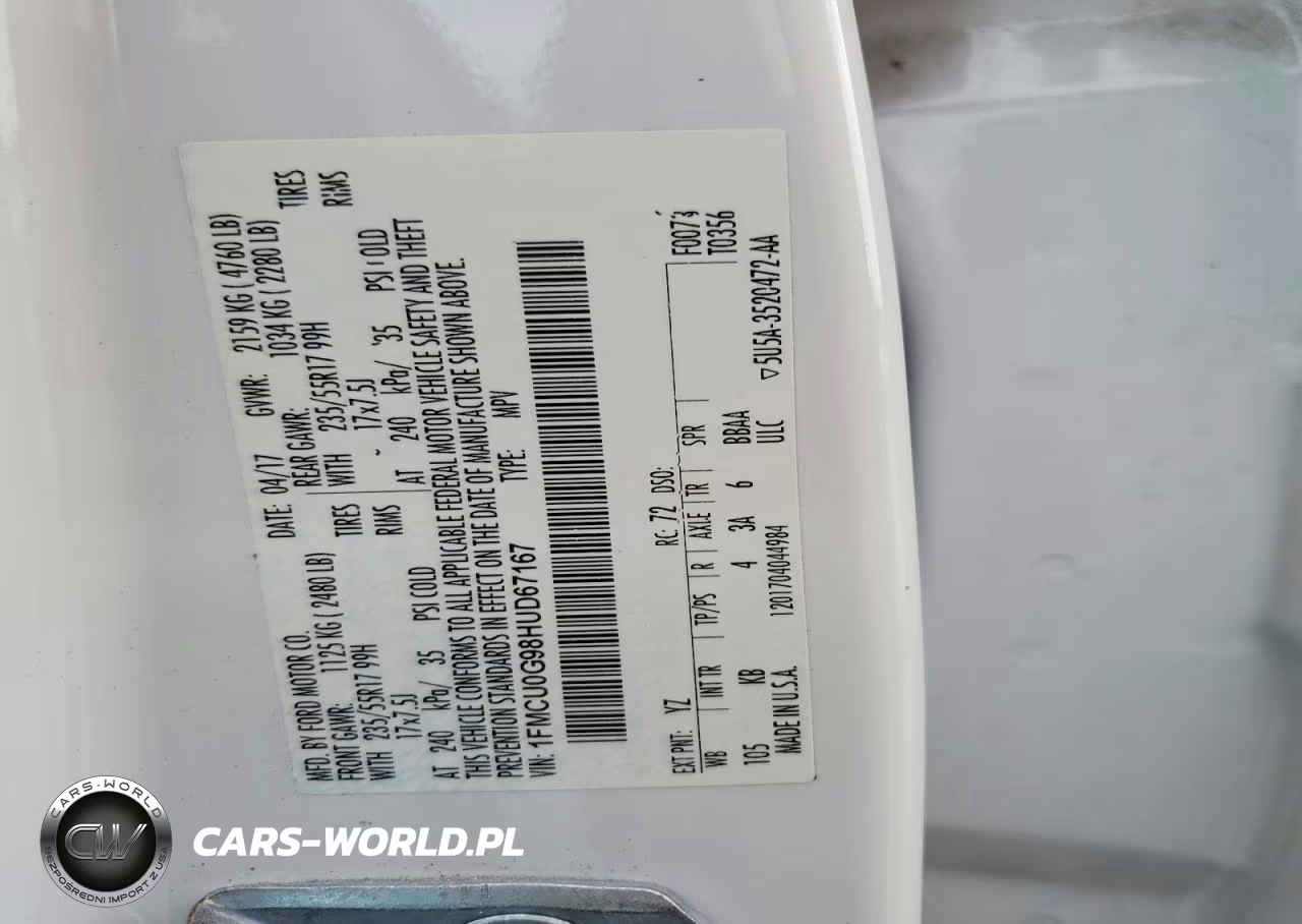 2017 Ford Escape Se VIN:1FMCU0G98HUD67167 - 12