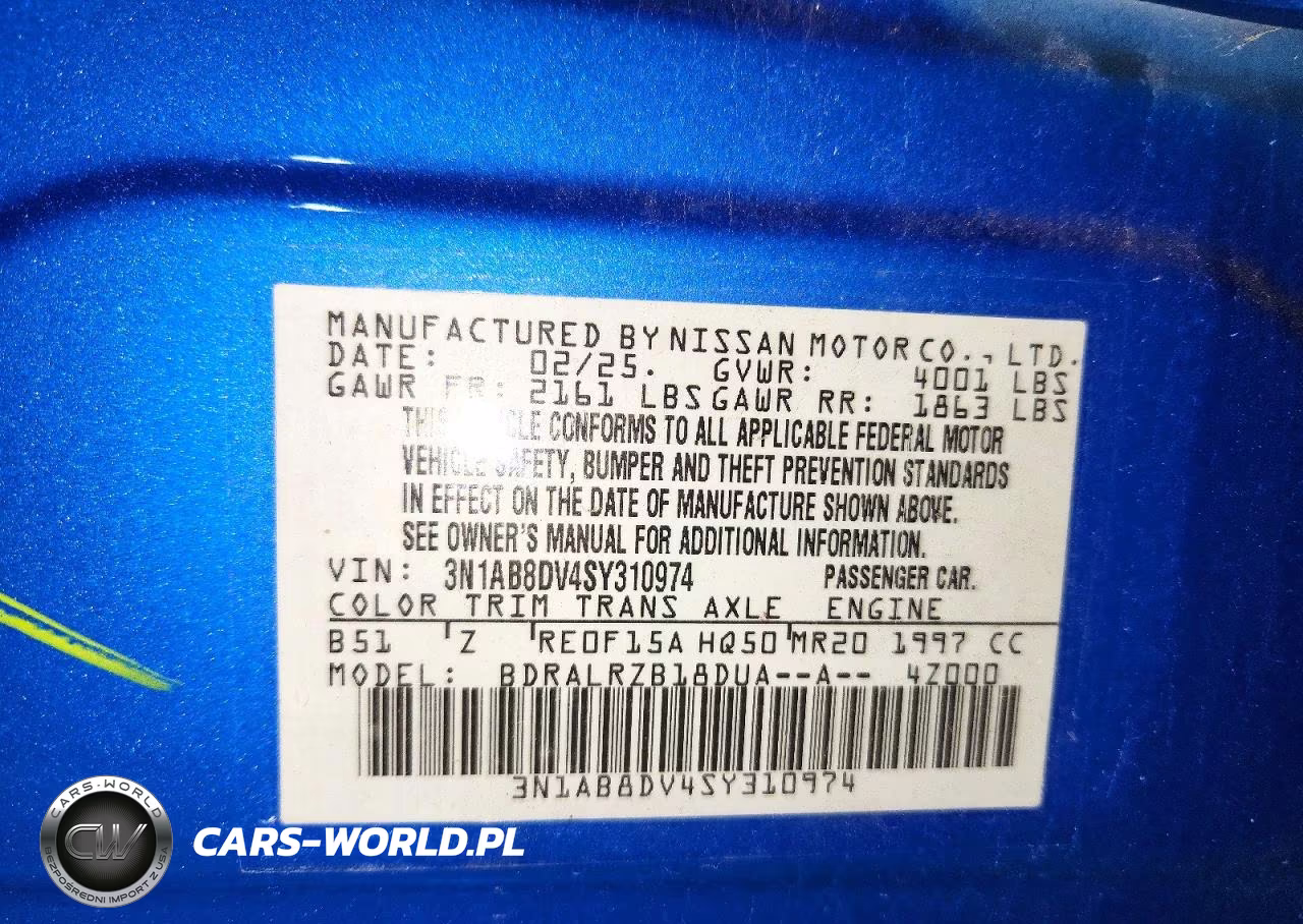 2025 Nissan Sentra Sr VIN:3N1AB8DV4SY310974 - 12