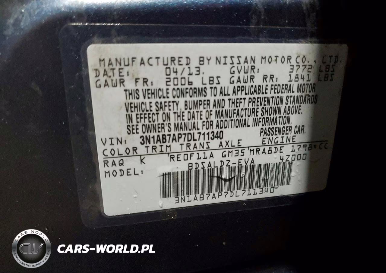 2013 Nissan Sentra S VIN:3N1AB7AP7DL711340 - 13