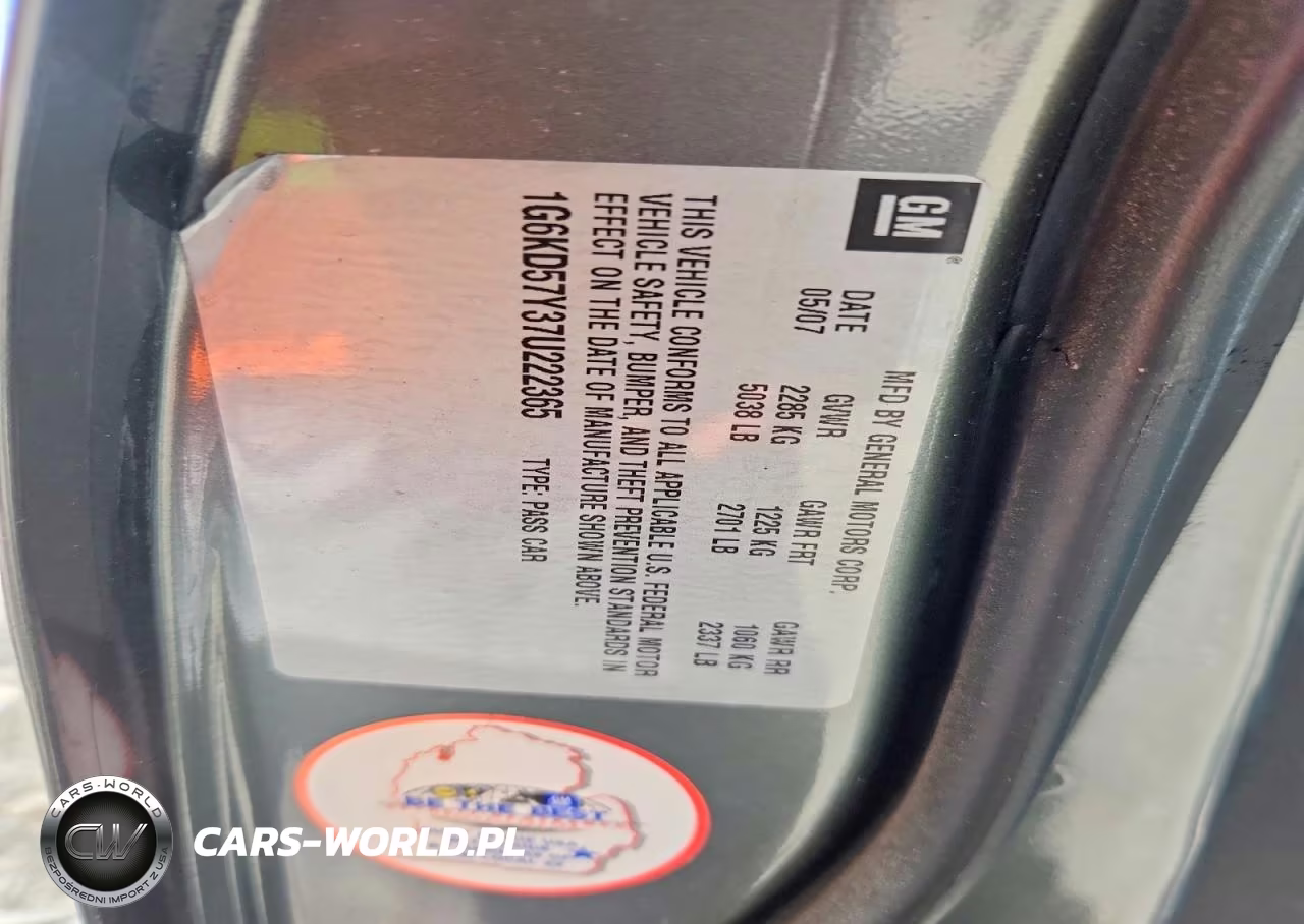 2007 Cadillac Dts VIN:1G6KD57Y37U222365 - 12