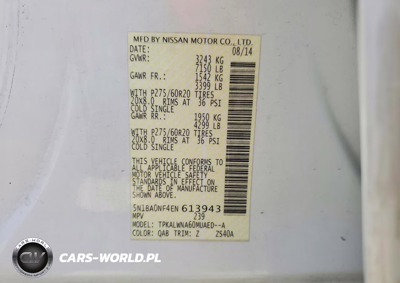 2014 Nissan Armada VIN:5N1BA0NF4EN613943 - 14