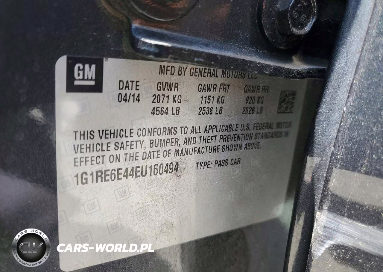 2014 Chevrolet Volt VIN:1G1RE6E44EU160494 - 13