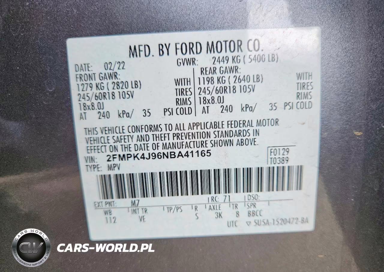 2022 Ford Edge Sel VIN:2FMPK4J96NBA41165 - 12