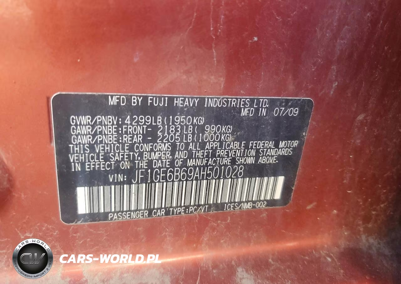 2010 Subaru Impreza 2.5I Premium VIN:JF1GE6B69AH501028 - 12