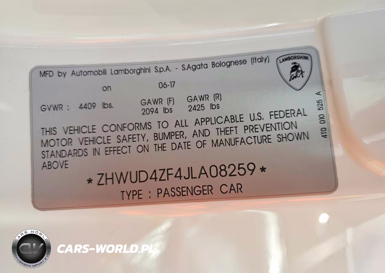2018 Lamborghini Huracan Performante VIN:ZHWUD4ZF4JLA08259 - 12