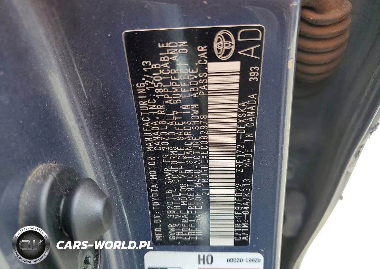 2014 Toyota Corolla S Plus VIN:2T1BURHEXEC082978 - 12