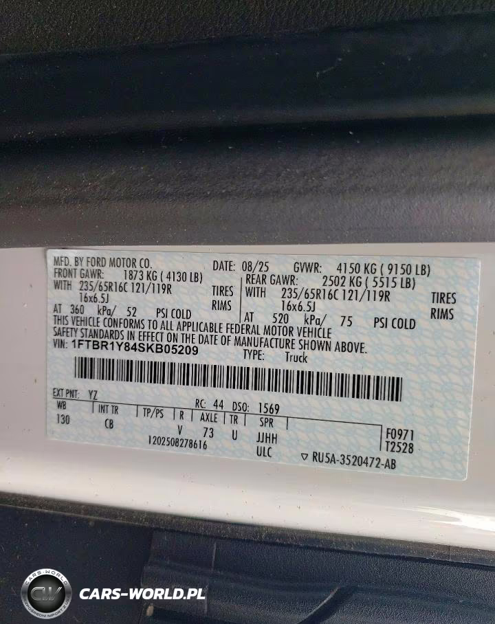 2025 Ford Transit 250 Delivery Van VIN:1FTBR1Y84SKB05209 - 14