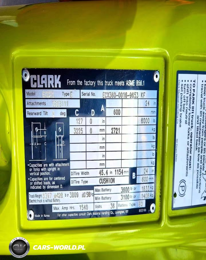 2006 Clark Ecx32 Forklift VIN:ECX36000169653KF - 10